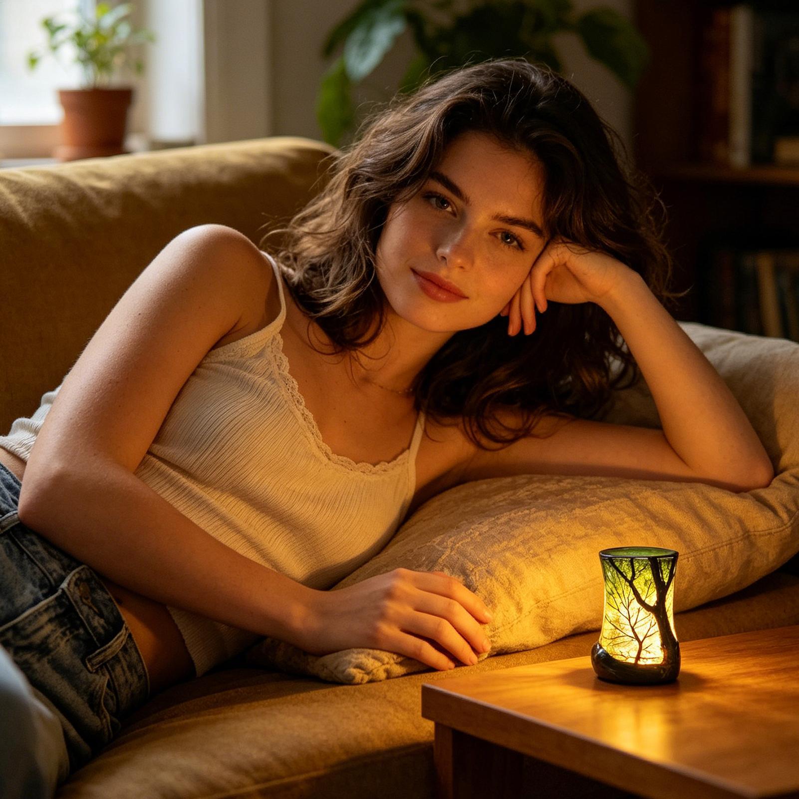 Bedside Table Lamp Forest Nigh - Bookshelf recension och pris