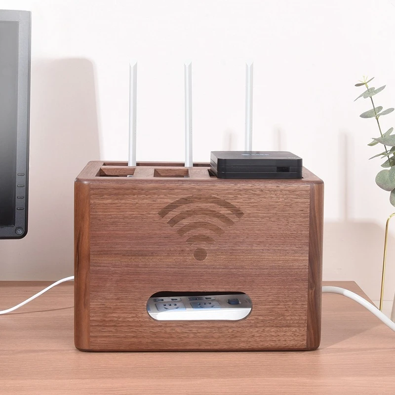 Solid Wood Cable Management Bo - Desk Organizer recension och pris