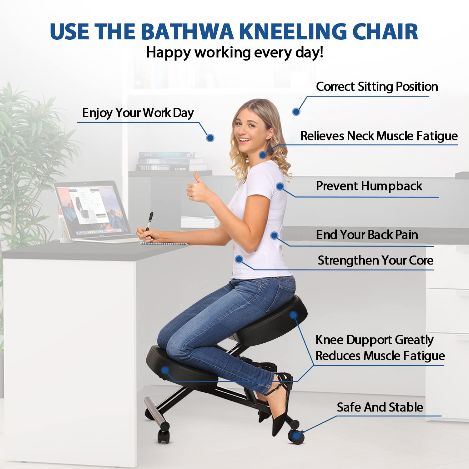 Kneeling Chair Ergonomic for O - Office Stool recension och pris