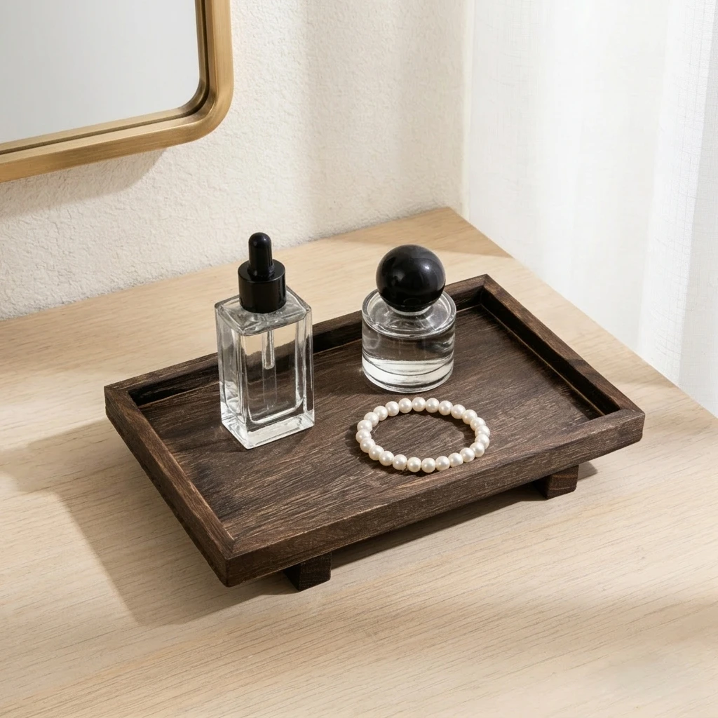 Retro Wooden Desk Storage Tray - Desk Organizer recension och pris