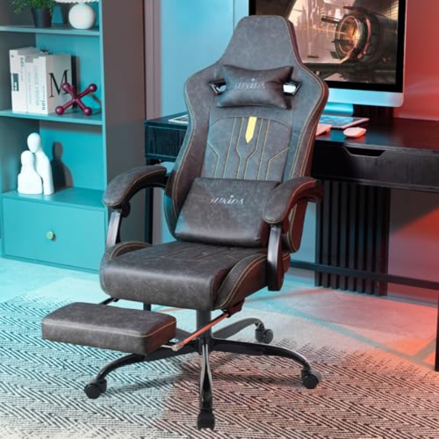 Gaming chair with footrest for - Office Chair Cushion recension och pris
