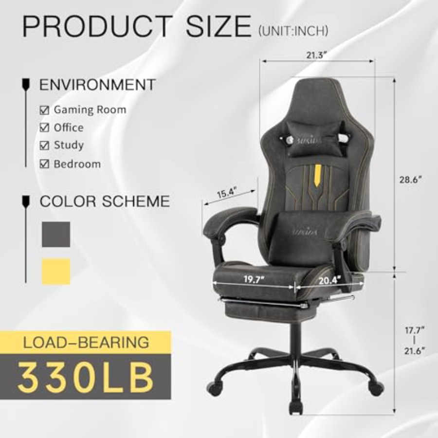 Gaming chair with footrest for - Office Chair Cushion recension och pris